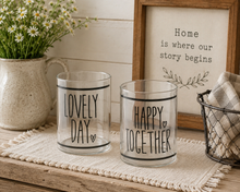Load image into Gallery viewer, Clear Drinking Glass With Black Heart Detail
