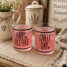 Load image into Gallery viewer, Clear Drinking Glass With Black Heart Detail
