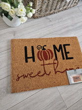 Load image into Gallery viewer, Seasonal Autumn Halloween &#39;Home Sweet Home&#39; Pumpkin Doormat
