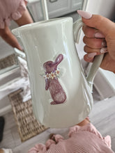 Load image into Gallery viewer, Country Cottage Stoneware Embossed Bunny Rabbit Jug
