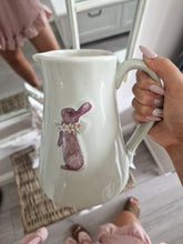 Load image into Gallery viewer, Country Cottage Stoneware Embossed Bunny Rabbit Jug
