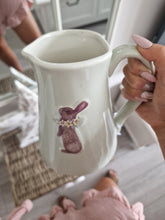Load image into Gallery viewer, Country Cottage Stoneware Embossed Bunny Rabbit Jug
