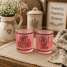 Load image into Gallery viewer, Clear Drinking Glass With Black Heart Detail

