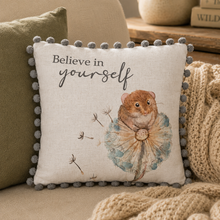 Load image into Gallery viewer, Believe In Yourself Mouse Pom Pom Cushion
