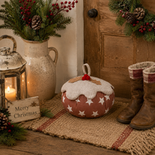 Load image into Gallery viewer, Christmas Pudding Shaped Festive Doorstop
