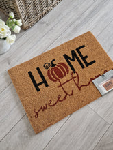 Load image into Gallery viewer, Seasonal Autumn Halloween &#39;Home Sweet Home&#39; Pumpkin Doormat
