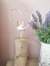 Load image into Gallery viewer, Rustic Cream Heart Candle Holder
