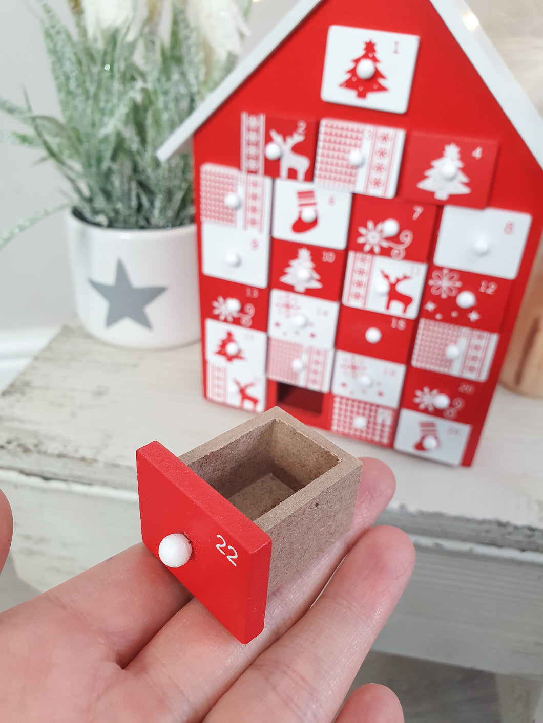 Red & White Mini Advent House