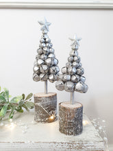 Load image into Gallery viewer, Silver Jingle Bells Wooden Tree
