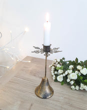 Load image into Gallery viewer, Bronze Snowflake Dinner Candle Stick
