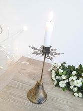 Load image into Gallery viewer, Bronze Snowflake Dinner Candle Stick
