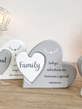 Load image into Gallery viewer, Grey &amp; White Heart In Heart Plaque
