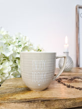 Load image into Gallery viewer, Taupe &#39;Enjoy Today&#39; Ribbed Heart Mug
