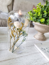 Load image into Gallery viewer, Natural Dried Flower Filled Glass Candle Holder
