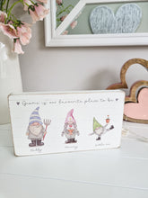 Load image into Gallery viewer, Gnome Family Of 3 White Wooden Block
