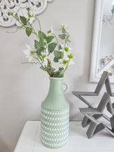 Load image into Gallery viewer, Pastel Green &amp; White Glazed Vase
