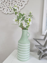 Load image into Gallery viewer, Pastel Green &amp; White Glazed Vase
