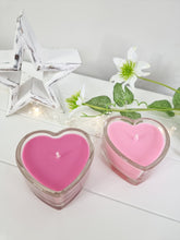 Load image into Gallery viewer, Pink Heart Shaped Glass Candle
