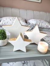 Load image into Gallery viewer, White Natural Wood Enamel Stars - Set 3
