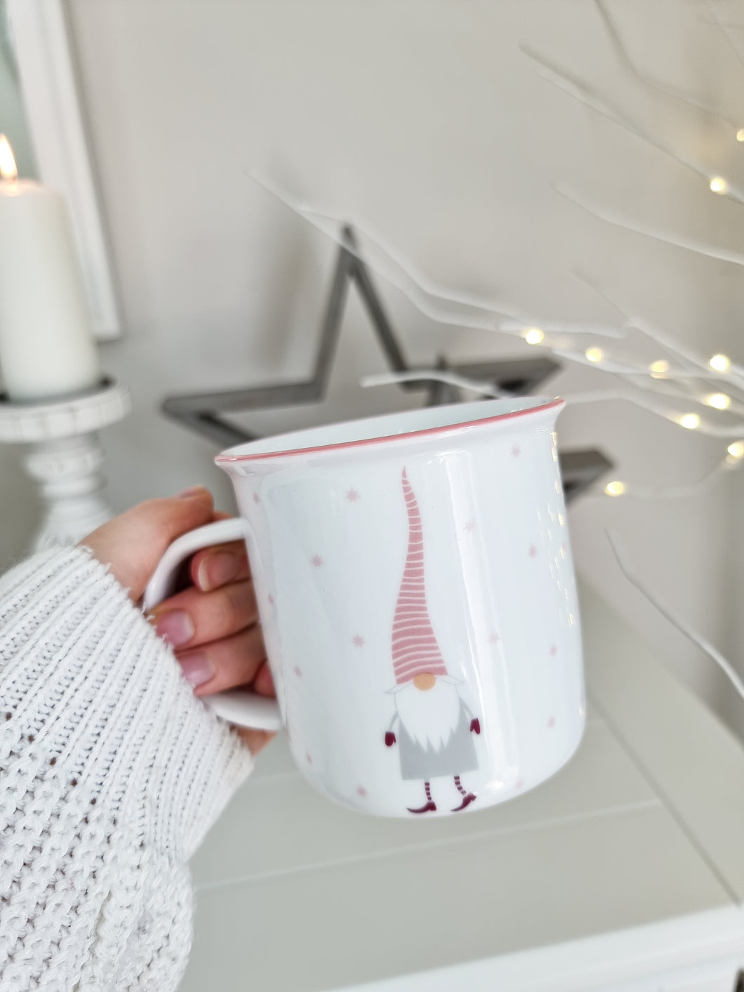 Festive Pink Gonk Mug Imperfect