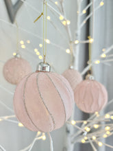 Load image into Gallery viewer, Light Blush Pink &amp; Gold Glittery Baubles - Pack 4
