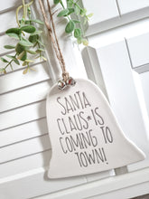Load image into Gallery viewer, White Ceramic Santa Claus Hanging Bell
