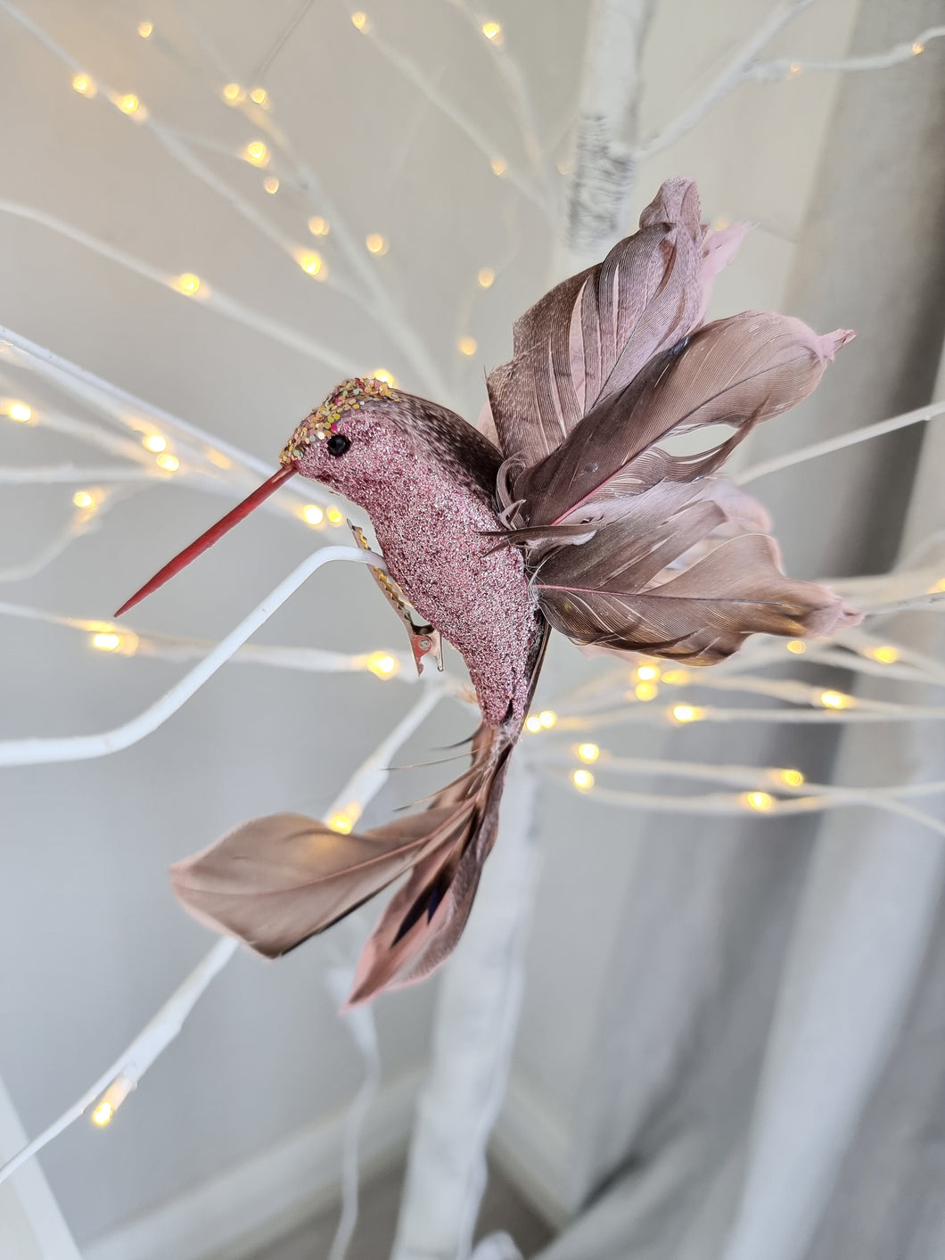 Pink Hummingbird With Feather Wings