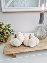 Load image into Gallery viewer, White Mini Velvet Pumpkins - Pack 3
