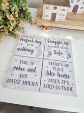 Load image into Gallery viewer, Snuggle Up Grey Slate Winter Coasters - 4 Designs
