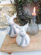 Load image into Gallery viewer, Chubby Grey &amp; White Reindeer Figure
