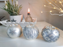 Load image into Gallery viewer, Silver Glass Bauble T-light Candle Holder
