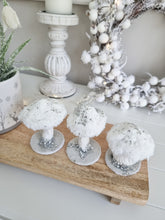 Load image into Gallery viewer, White &amp; Silver Fuzzy Mushroom Set 3
