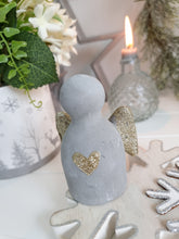 Load image into Gallery viewer, Miniature Stone Angel Figure With Gold Heart
