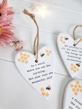 Load image into Gallery viewer, Miniature Ceramic Bee Heart Hanger
