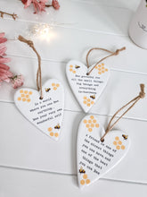Load image into Gallery viewer, Miniature Ceramic Bee Heart Hanger
