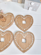 Load image into Gallery viewer, Family Wooden Heart Coasters With Stand
