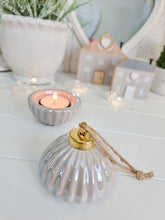 Load image into Gallery viewer, Taupe Ceramic Bauble Inspired Candle Holder
