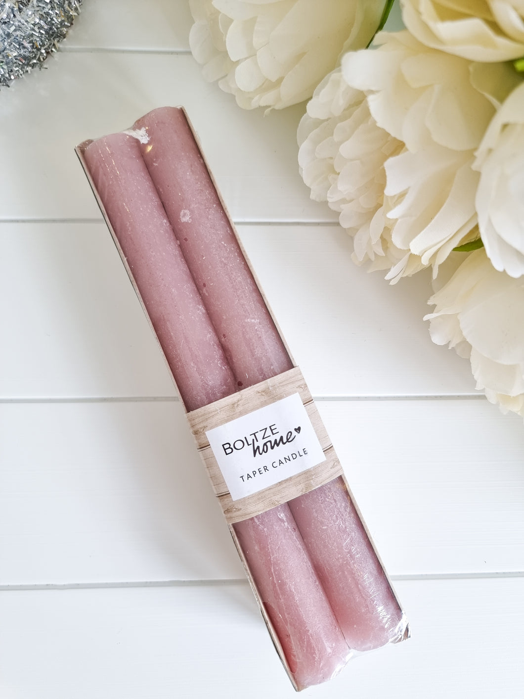 Blush Pink Tall Dinner Candles - Pack 4