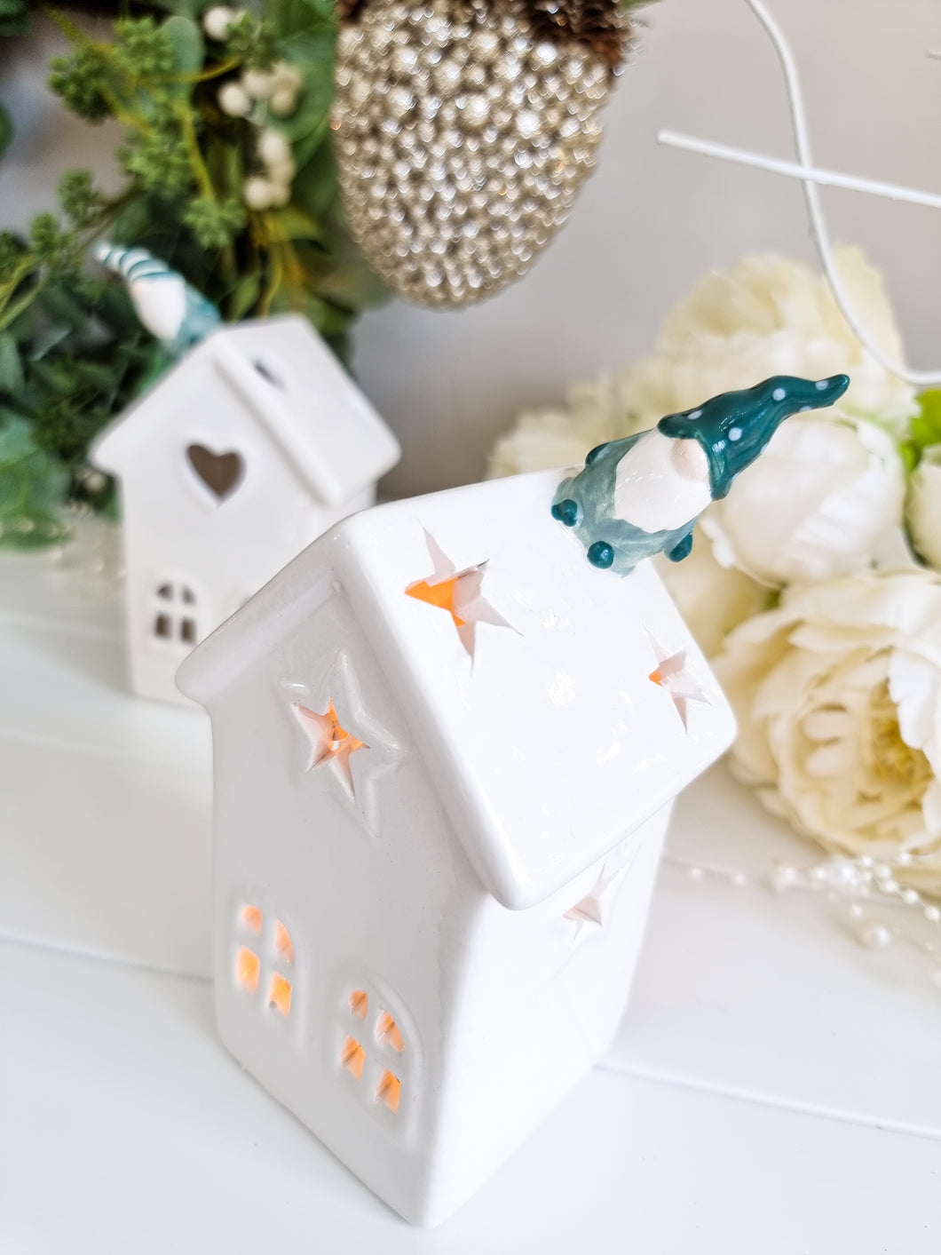 Gonk Roof Sitting House Shaped Candle Holder