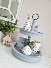 Load image into Gallery viewer, Grey Wash Double Tier Tray/Stand
