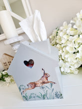 Load image into Gallery viewer, Leaping Hare Grey Heart Tissue Box
