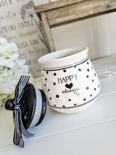 Load image into Gallery viewer, Happy Always Black Polka Dot Canister
