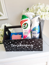 Load image into Gallery viewer, Black &amp; White Heart Housekeeping Caddy
