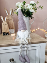 Load image into Gallery viewer, Dusky Mauve Stripey Legged Sitting Gonk
