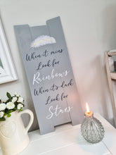 Load image into Gallery viewer, Grey Panel Rainbows &amp; Stars Wall Plaque
