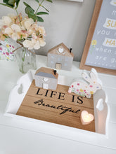 Load image into Gallery viewer, Life Is Beautiful Heart Handle Tray
