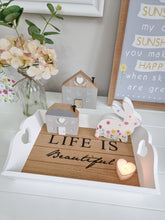 Load image into Gallery viewer, Life Is Beautiful Heart Handle Tray
