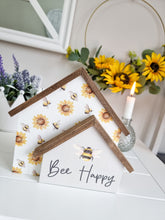 Load image into Gallery viewer, Bee Happy House Shaped Plaque
