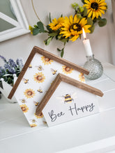 Load image into Gallery viewer, Bee Happy House Shaped Plaque
