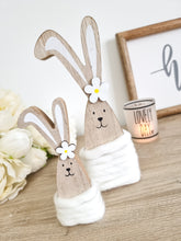 Load image into Gallery viewer, White Wool Bunny With Daisy Detail
